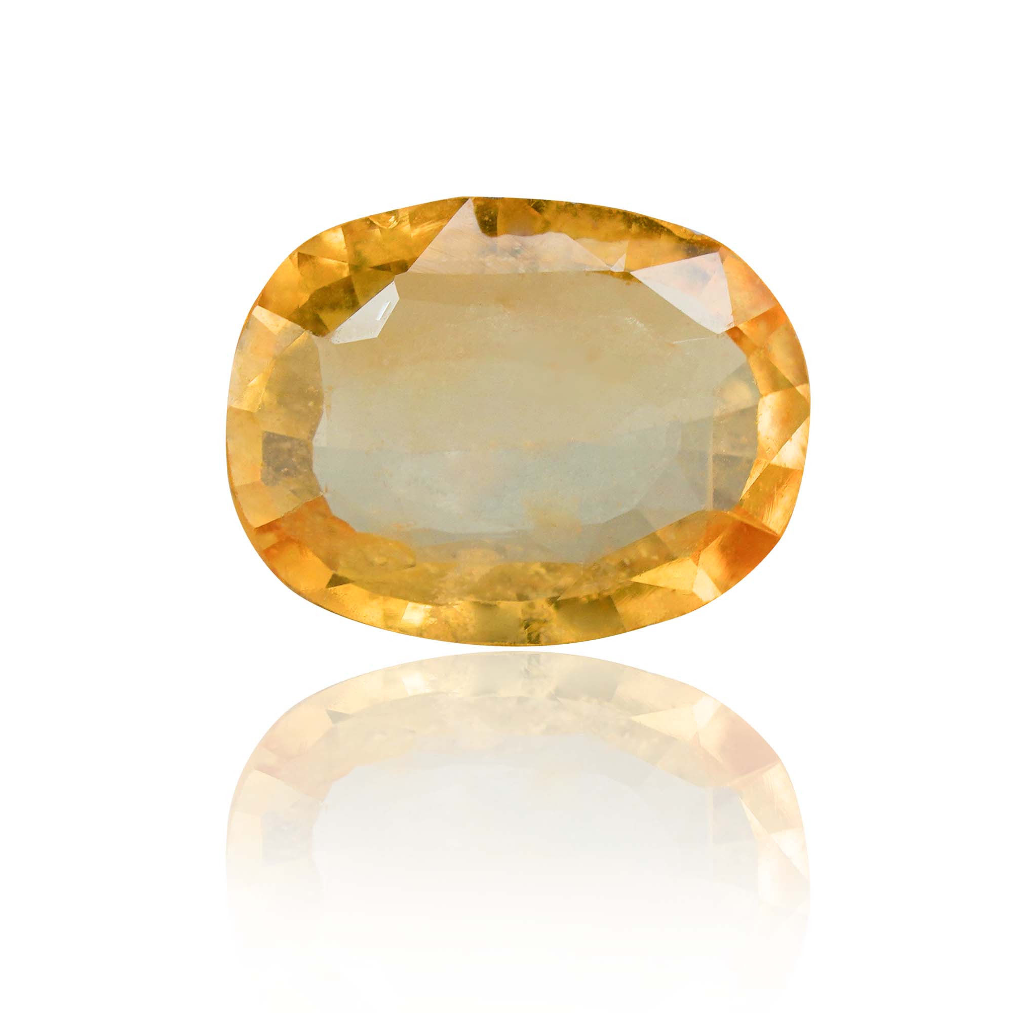 Natural Yellow Sapphire (Pukhraj) 1.65 Ct, Oval, Ceylon – IGTL Certified – front view thumbnail